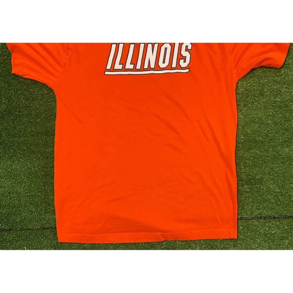 Illinois Fighting Illini shirt mens large orange Y2K retro football adult unisex - Picture 8 of 9